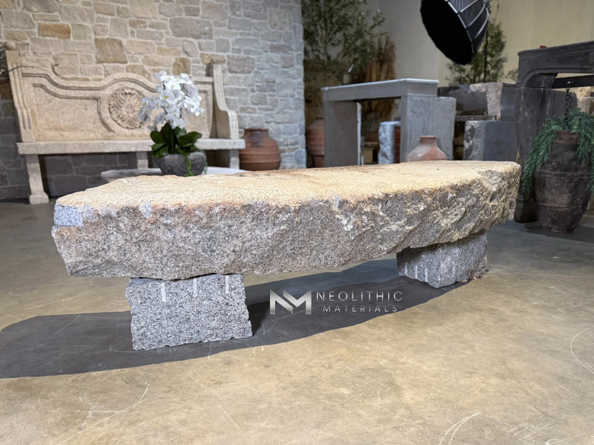 Antique Granite Bench - Image 3
